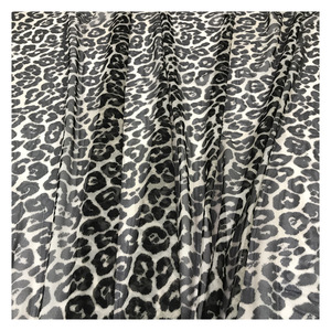 Tela elástica de malla con estampado digital, tejido elástico con diseño de leopardo negro - Product Image 2