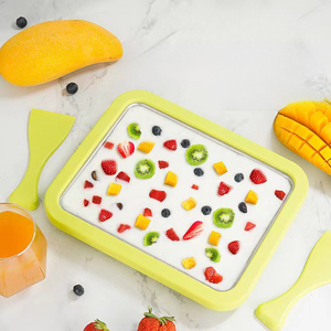 Tự làm tự làm ngay lập tức Ice Cream Maker thân thiện với môi kim loại sữa chua CuộN Tủ đông cấp thực phẩm thép không gỉ Máy cuộn - Product Image 4