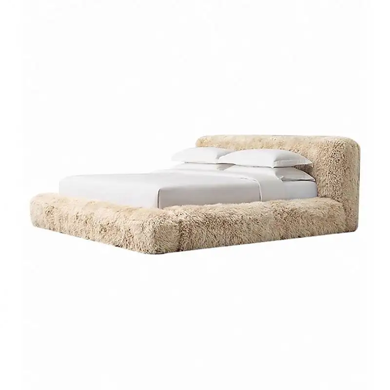 سرير بحجم كبير من خشب الصنوبر بتصميم أمريكي عصري مصنوع من خشب الصنوبر لغرف النوم الفندقية مناسب لغرف النوم الفيلل