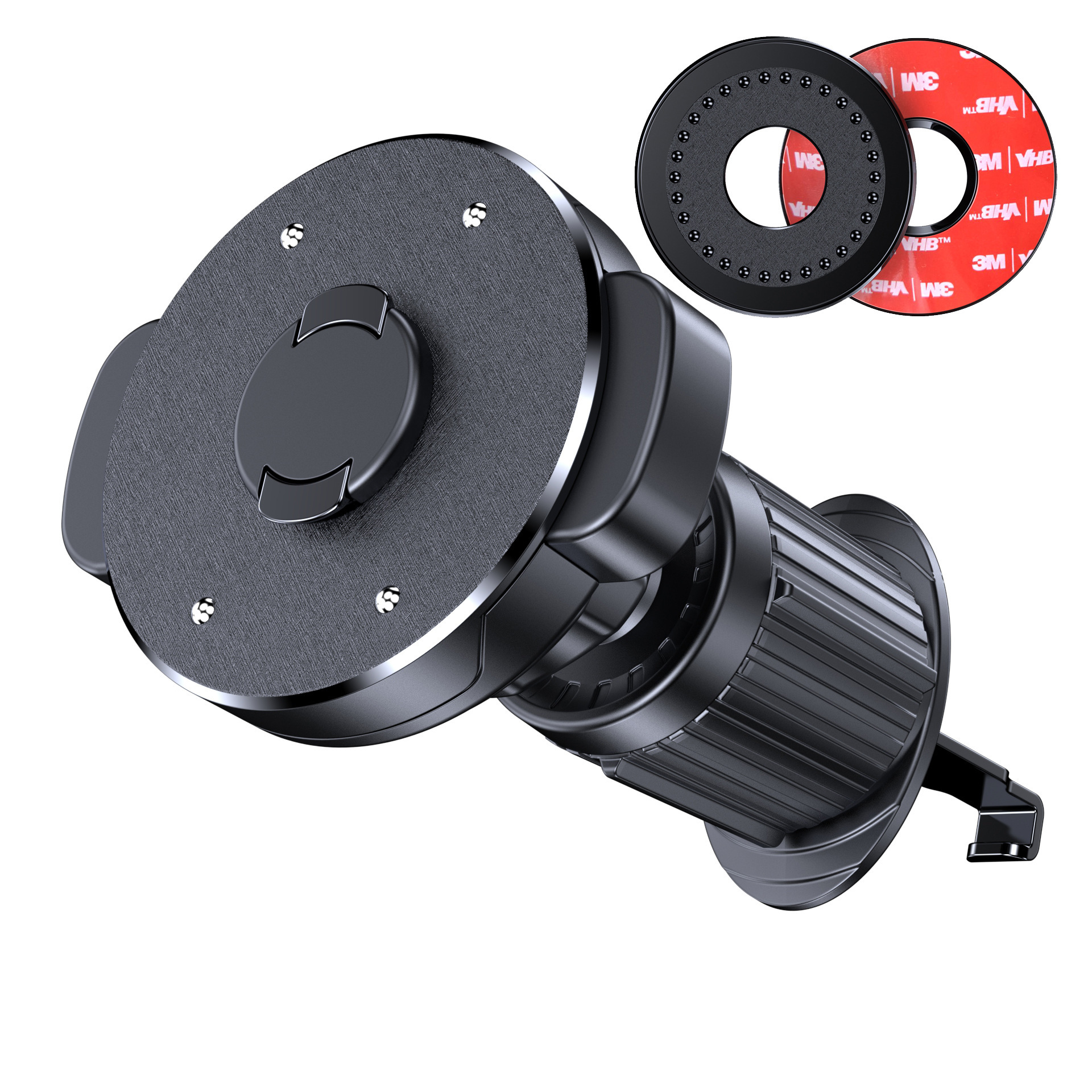 Black-quick lock car air outlet mobile phone holder