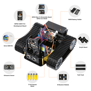 AI Smart Tank Robot Kit für Anfänger Enthält ein Kamera modul Track Car Sensor App Control für Arduino für STEM Educational Robot