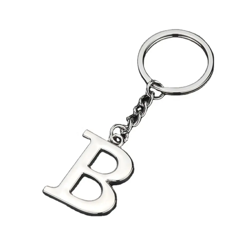 Einfache A-Z 26 Buchstaben Anhänger Schlüssel bund Edelstahl 26 Englisch Alphabet Schlüssel ring Schlüssel halter Handtasche Ornamente Zubehör