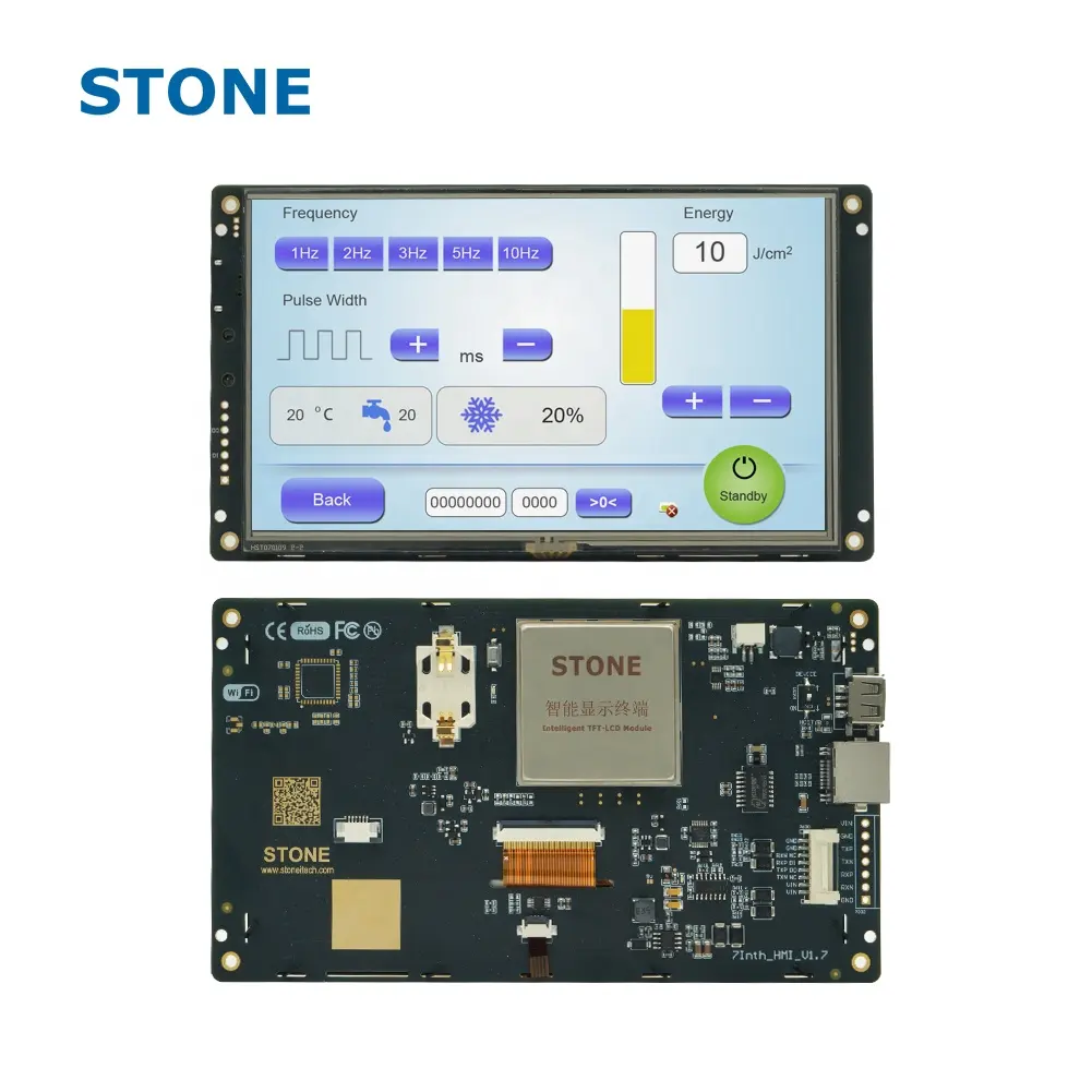 새로운 버전 Customizable 풀그릴 HMI 7 "TFT LCD 7 인치 Json 부호 & 육 부호 800*480 고해상 단위