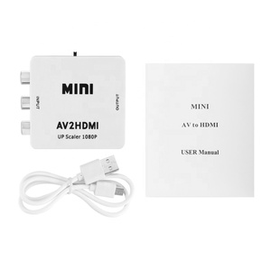 高品质HD 1080P AV2HDMI视频转换器适配器AV Cvbs RCA 3RCA输入到HDMI输出视频转换器适配器开关盒