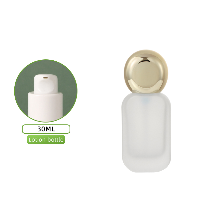 Flacon givré 30ml - lotion blanche + couvercle doré "Dieu Soleil"