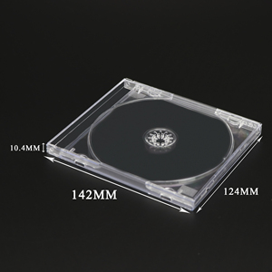 YUZMEI塑料60.5g 10.4毫米单PS光盘珠宝盒透明彩色带压花标志的光盘托盘 - Product Image 2