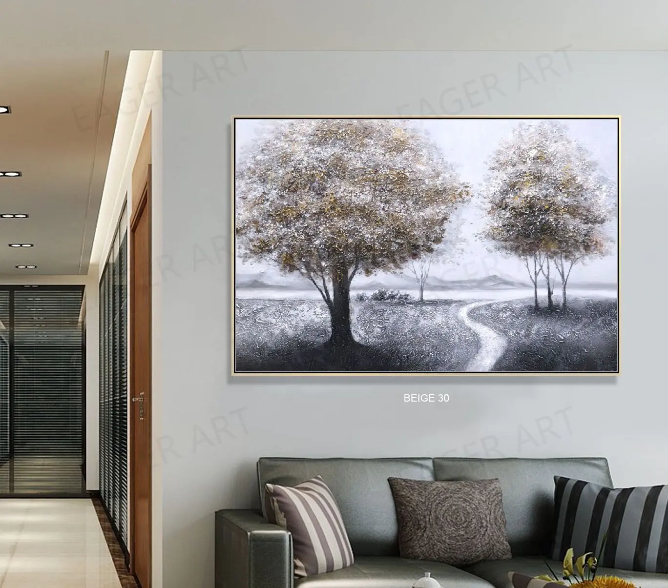 100% arbres et routes paysage peint à la main toile grand mur moderne Art photos fait à la main peinture à l'huile toile