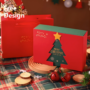 Fabrika toptan lüks Kraft kağıt kabartma baskı ile özel noel hediyesi kutuları yaratıcı noel baba parti kutusu - Product Image 4