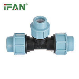 Ifan ที่มีคุณภาพสูงอุปกรณ์ท่อ HDPE สีฟ้าอ่อน20-110มม PP การบีบอัดอุปกรณ์ AS/NZS ข้อต่อท่อ HDPE 4130 - Product Image 3