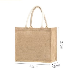 Tùy chỉnh đay Cotton Linen Tote túi-tự nhiên thân thiện với môi Túi mua sắm-bán buôn - Product Image 4