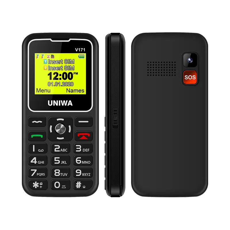 UNIWA 2G 1,8 дюймов Полная сенсорная клавиатура GSM Встроенный 1000 мАч большой аккумулятор 2 SIM-карты 2 резервный мобильный телефон с сенсорной клавиатурой