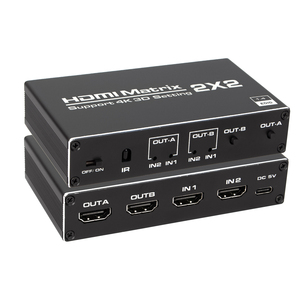 Factory 4K <strong>HDMI</strong> <strong>Matrix</strong> 2x2 <strong>2</strong> in <strong>2</strong> Out <strong>HDMI</strong> Switch Splitter 2port with Remote 4K 30Hz - Product Image 1