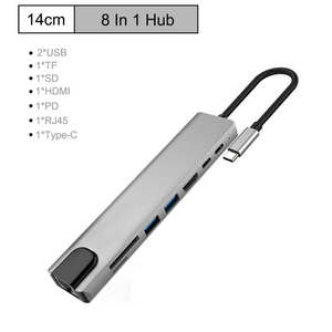 Adaptateur Multiport 4k 60HZ 4 <strong>5</strong> 6 7 <strong>8</strong> in 1 Type c to Hd-mi Ethernet Usb Hub Type-c <strong>Adapter</strong> for macbook Xps - Product Image 3