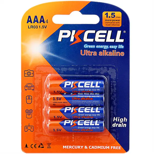 Populer 1.5V Aaa Am4 Lr03 No. 7 Baterai Sel Kering Alkaline untuk Radio