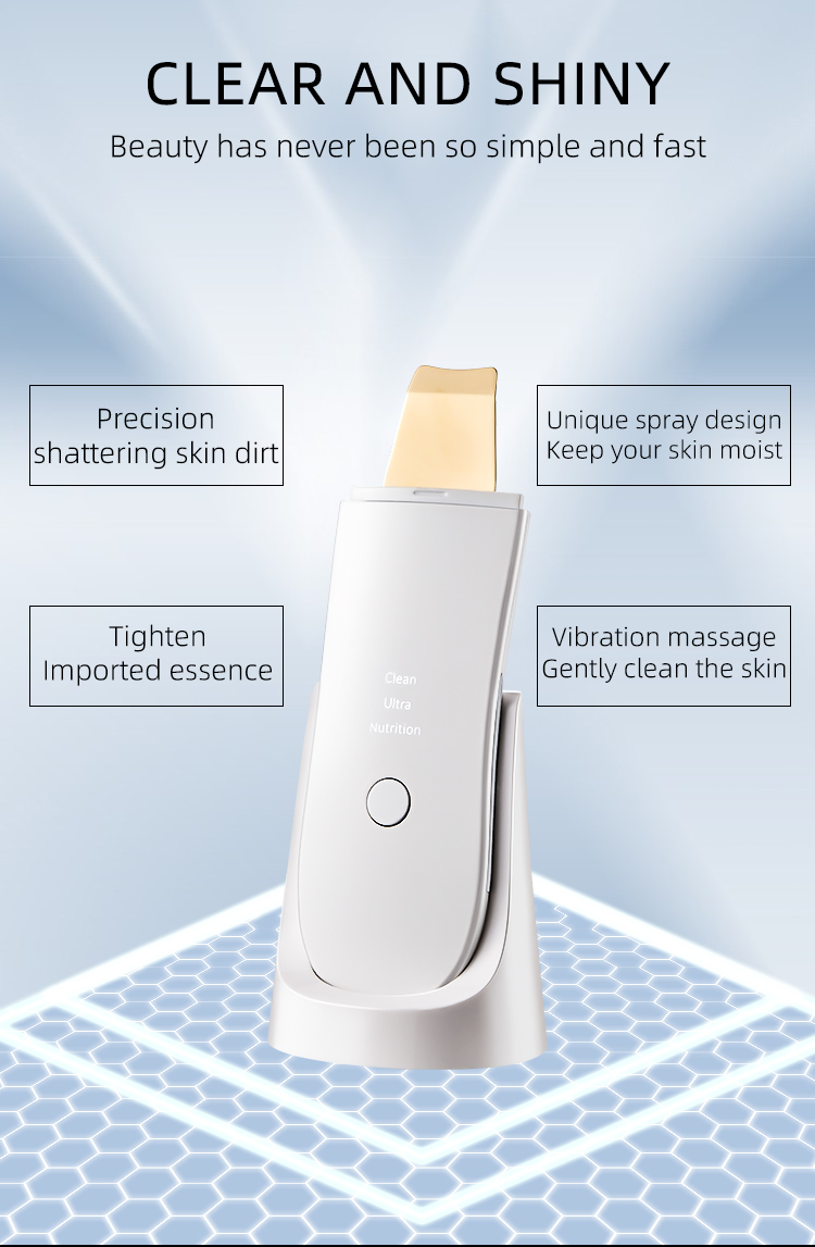 New Version 2021 Spray Wireless Charging Waterproof Ultrasonic Skin Scrubber