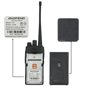 Baofeng UHF palmare BF-C5 Walkie Talkie bidirezionale Dual Band 5 W Radio con tipo-<span class=keywords><strong>C</strong></span> ricarica a lunga distanza di buona qualità