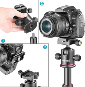 Neewer หัวบอลขาตั้งกล้อง ° 360พาโนรามาพร้อมกับ1/4 "สกรู3/8" ตัวยึดแบบเกลียวและตัวยึดแบบปลดเร็วทำจากโลหะ - Product Image 5