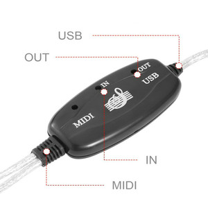 Convertidor de Cable MIDI USB 2 en 1 PC a interfaz de teclado de estudio de música Cable de controlador de enchufe Cable adaptador 16 canales - Product Image 3