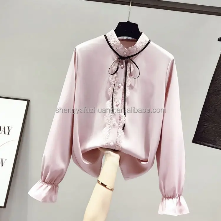 New chiffon long sleeved shirt women's work shirt factory wholesale clothing