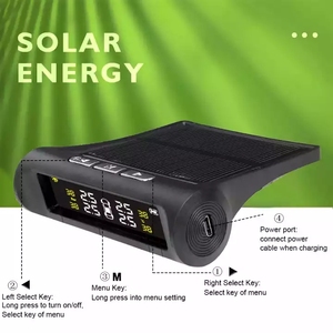 Sistema de Monitoreo de presión de neumáticos para coche, TPMS, energía Solar, pantalla LCD Digital, sistemas de alarma de seguridad automática, Sensor externo de presión - Product Image 5