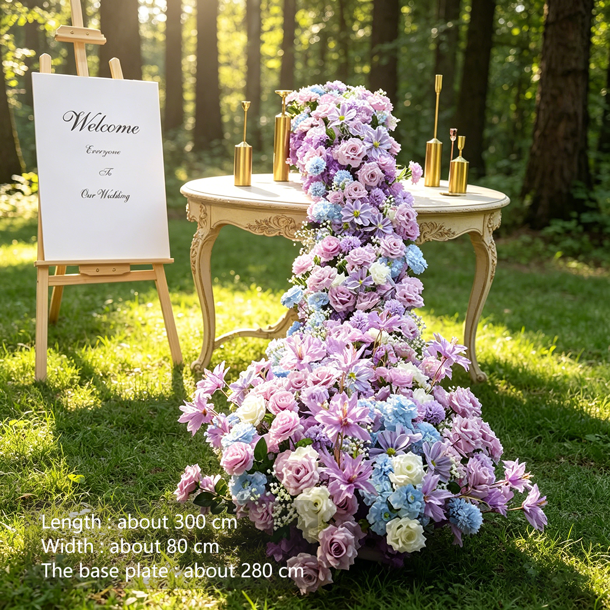 3m taro purple lily peony waterfall flower without shelf-sucker