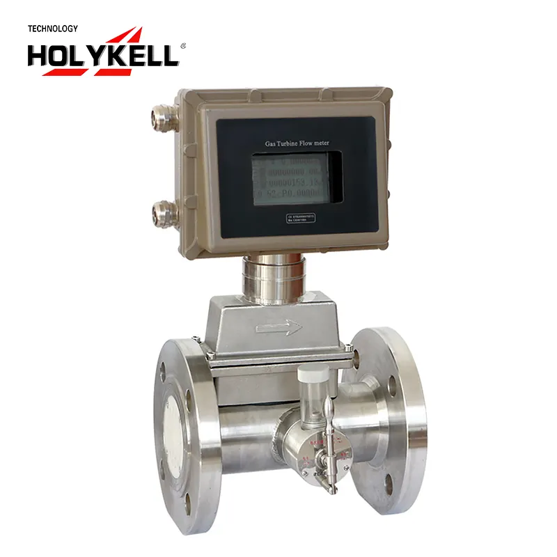 Holykell naturale misuratore di portata a turbina a gas gpl propano n2 azoto aria compressa misuratore di flusso di gas con DISPLAY LCD uscita 4-20mA