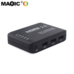 Conmutador de video HDMI 2,0 de alta calidad 5x1 4K60Hz Interruptor de matriz HDMI 3D 5 en 1 con control remoto IR
