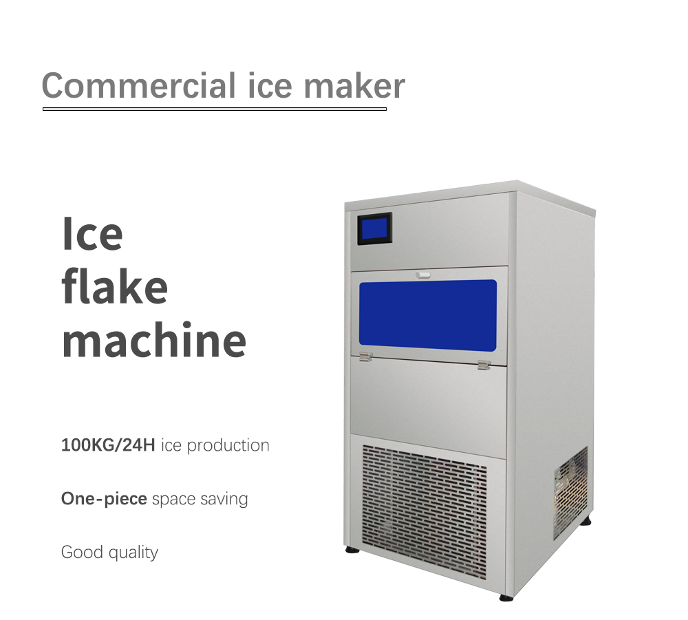 100kg/24h Stainless Steel Integrated Automatic Flake Ice Machine Commercial Ice Maker