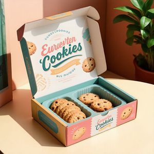 Tùy chỉnh in logo các tông đóng gói bánh ngọt tráng miệng bánh quy vận chuyển bưu phẩm hộp giấy <span class=keywords><strong>Cookie</strong></span> Hộp bao bì thực phẩm hộp - Product Image 3