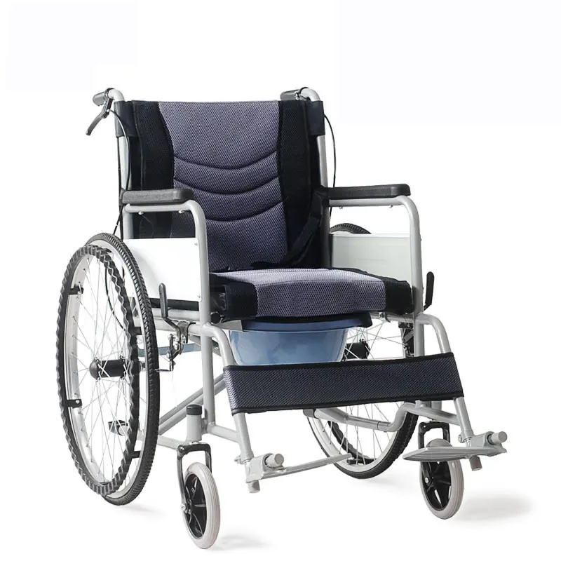 Sedia a rotelle pieghevole manuale usata medica per anziani e disabili