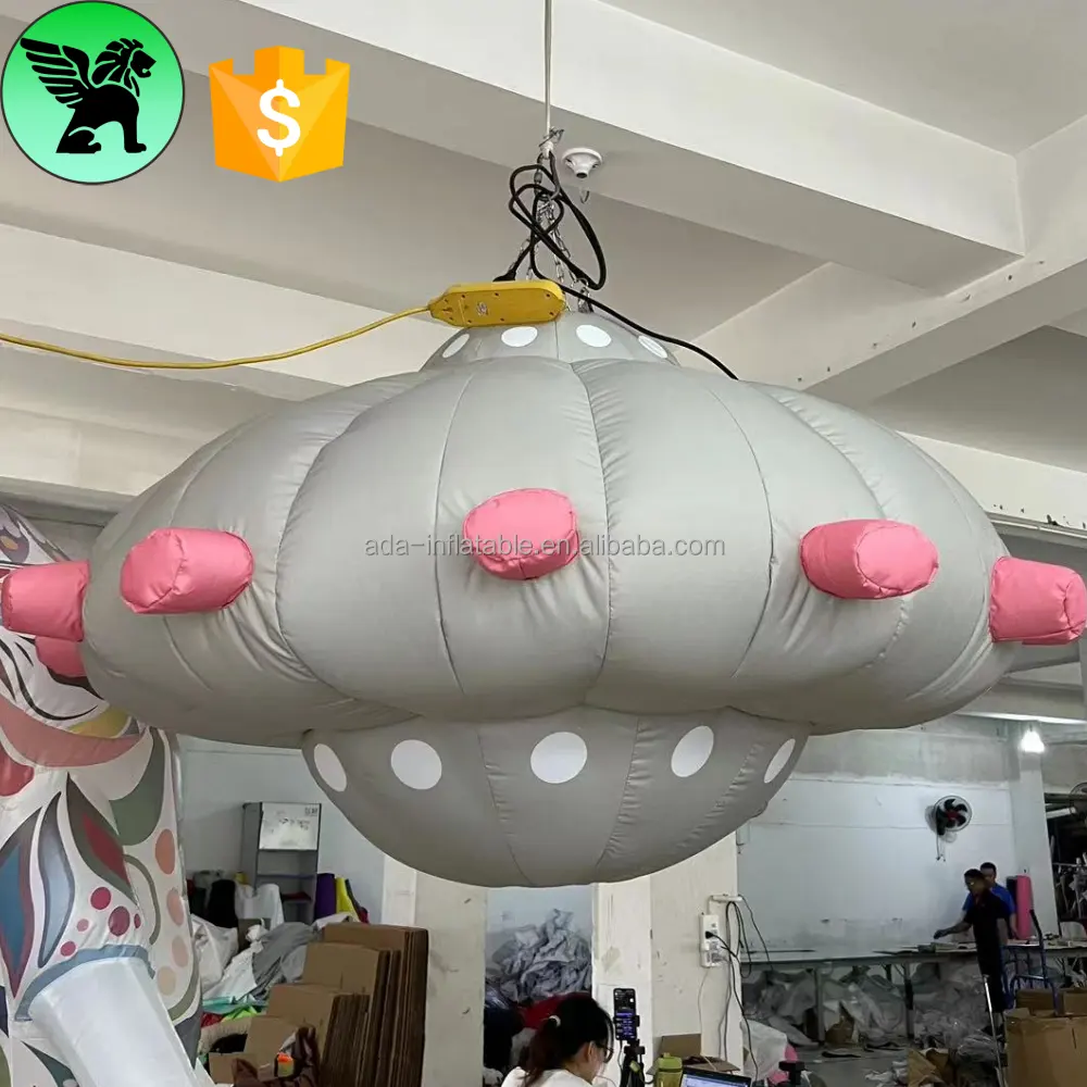 Fest hängende Dekoration aufblasbarer Ballonball kundenspezifische Beleuchtung UFO aufblasbarer Planet für Feiertag Veranstaltung A10917