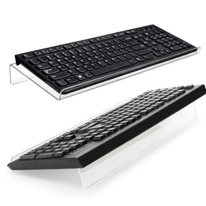 Supporto per tastiera per Computer inclinabile in stile moderno eco-compatibile con angolo di inclinazione regolabile in acrilico trasparente per la digitazione ergonomica - Product Image 1