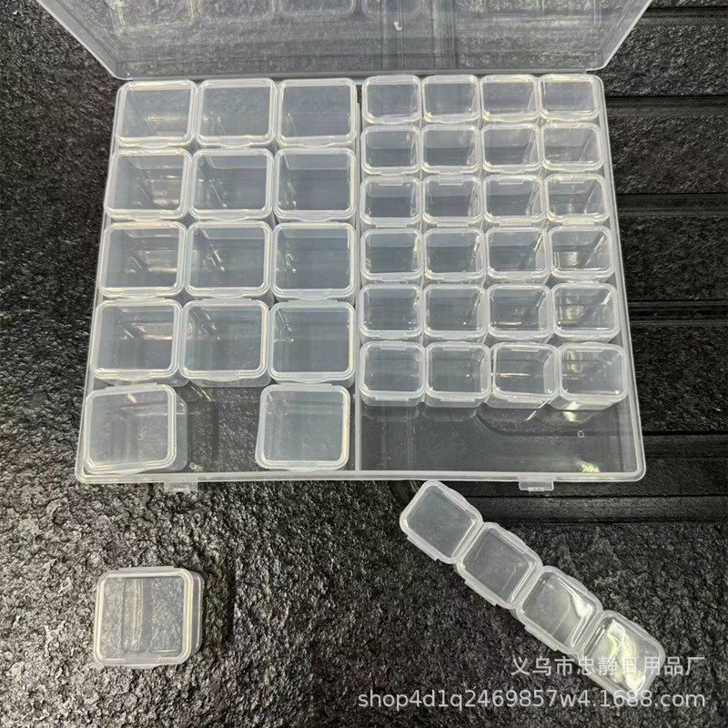 15 boîtes individuelles de nail art de 28 pièces, 21,1*17,5*2,7 cm
