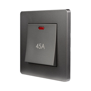 ABUK fabrika İngiltere çok fonksiyonlu elektrik 13A 15A güç priz 1 Gang 2 yollu Rocker duvar LED göstergeli anahtar ışık - Product Image 3