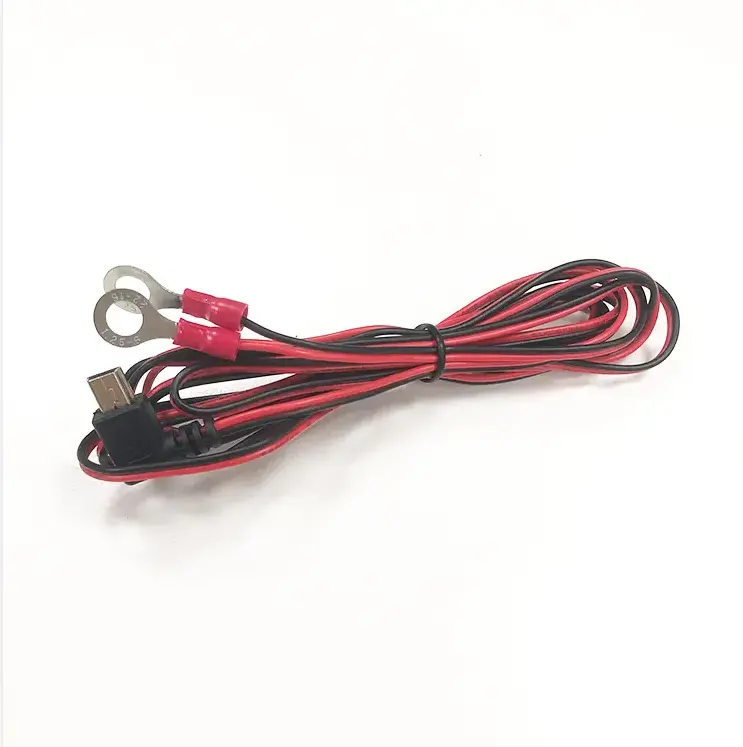 Batería MINI USB Macho Cargador Cable Precio al por mayor Negro Rojo UL2468 22AWG