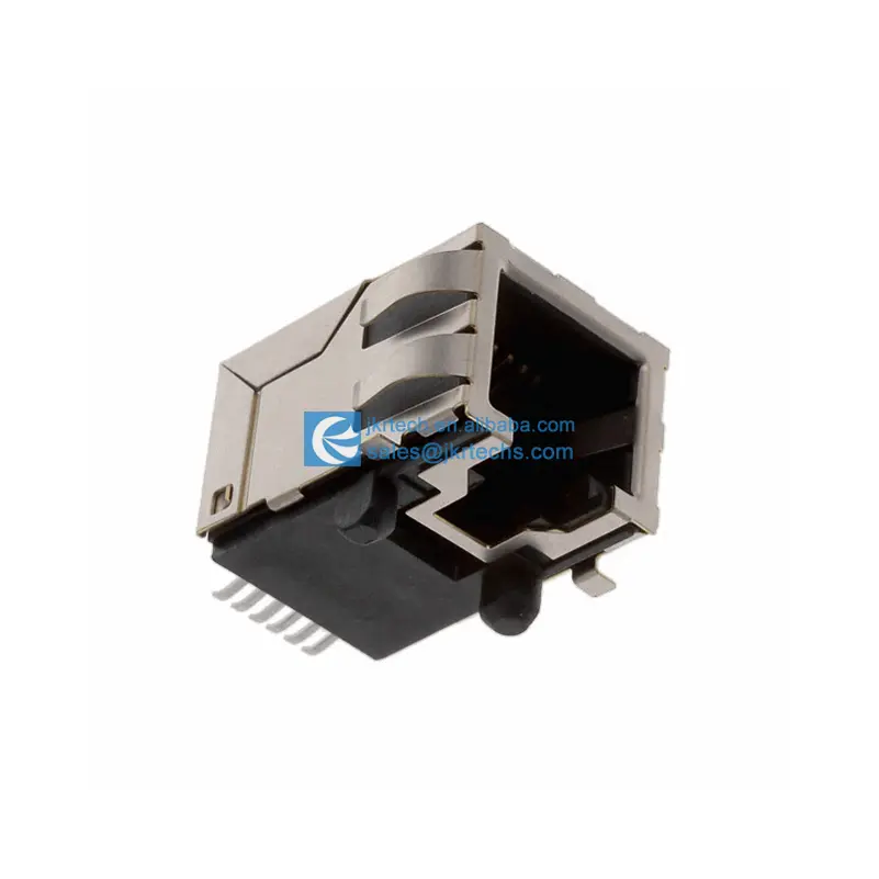 PCB Connectors Supplier 133719-E Jack Modular Connector 6p6c RJ11 RJ12 RJ14 RJ25 90 Angle Right Shielded EMI Finger 133719E