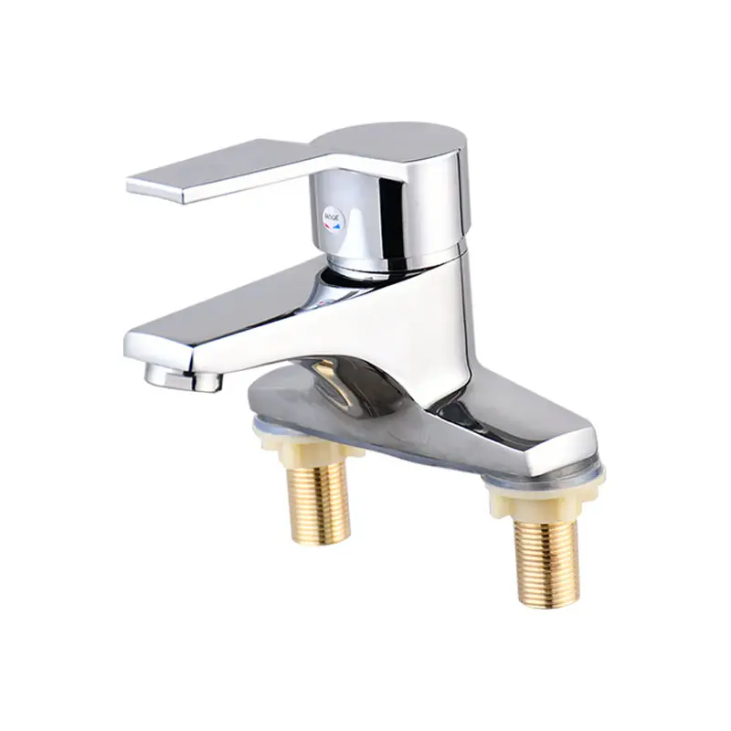 Deck Mounted 1/2 Two Hole Basin Faucet Cold And Hot Water Mixer 2 Holes Washbasin Taps For Bathroom