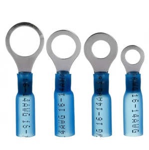 DINGYUAN Automotive Electrical <strong>Crimp</strong> Ring Round Wire Splice Terminals Cable End Lug Copper Heat Shrink Butt Ring Round Connector