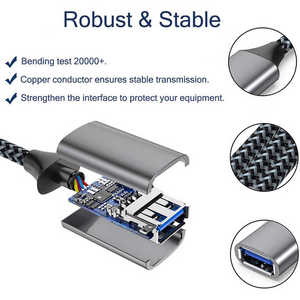 INNOPRO Premium USB 3.0 uzatma kablosu 2m 3 metre hız erkek kadın genişletici örgü koruyucu cep telefonları yazıcılar için - Product Image 3