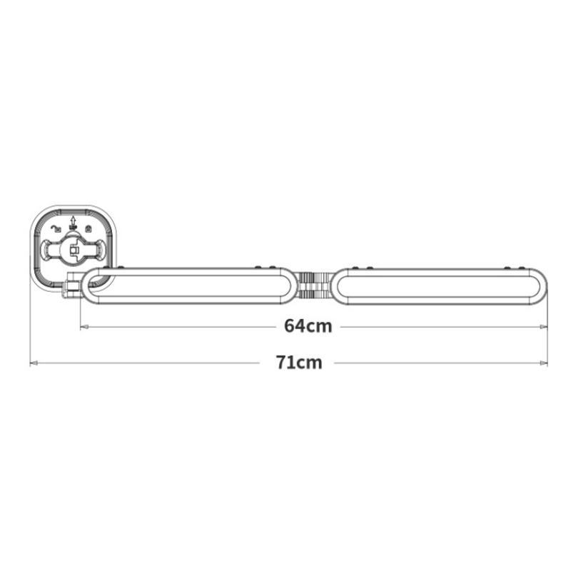 (Suction Cup)71cm-2 folds with Open-ring Hanging Rod