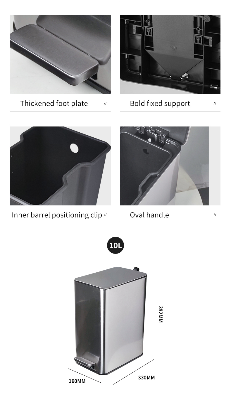 Manufacturer kitchen stainless steel trash bin recycle foot pedal bin