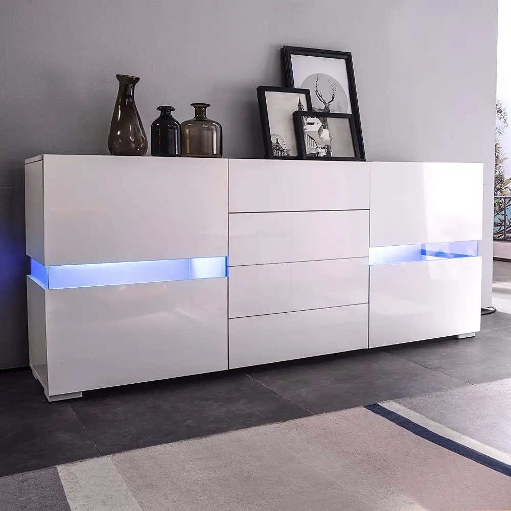 Modern beyaz mfc pb dayanıklı büfe dolap büfeler standı laminat mutfak depolama dolabı modüler tasarım mobilya