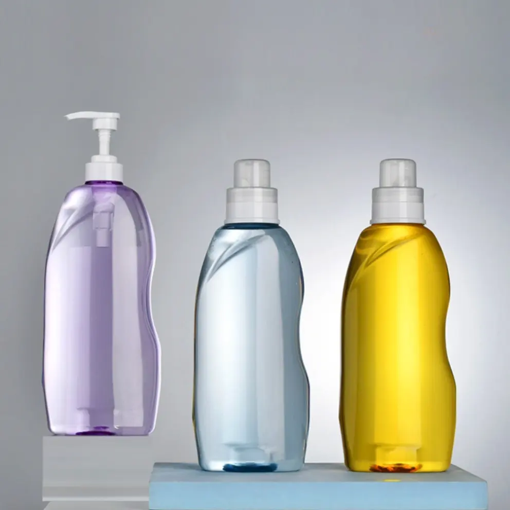 Campione gratuito colore personalizzato 1200ML plastica imballaggio per la casa detersivo liquido per piatti bottiglia bottiglia per la pulizia dei piatti
