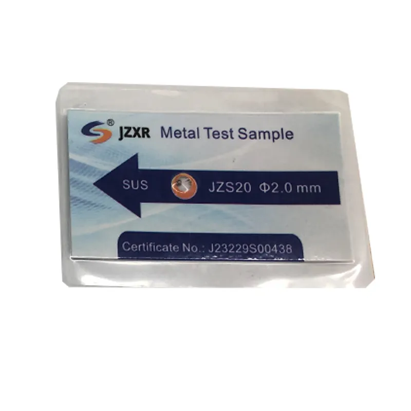 Tarjeta de prueba de detector de metales industriales Piezas de prueba de metales no ferrosos Fe SUS con certificado de calibración