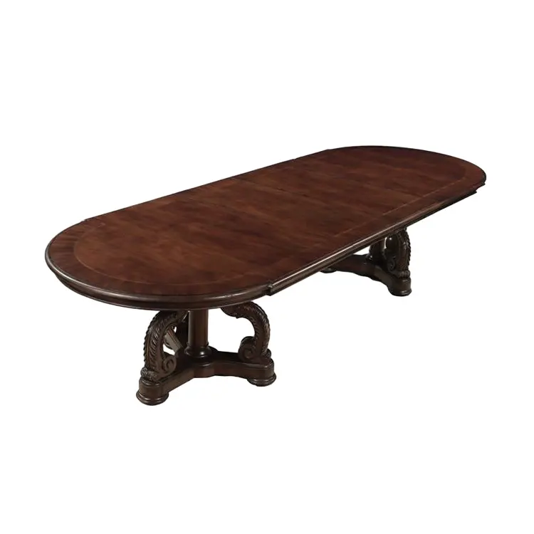 เก้าอี้โต๊ะรับประทานอาหารไม้ยาวสไตล์อเมริกันย้อนยุคคลาสสิกแปดที่นั่ง