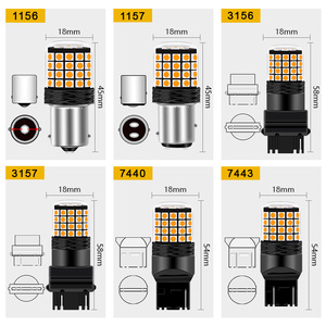 TGZ 3030 54SMD LEDバルブデコーダ自動LEDブレーキランプP21W BA15S BAU15S PY21W Canbus BAY15D P21/5WブレーキライトHDガラス - Product Image 6