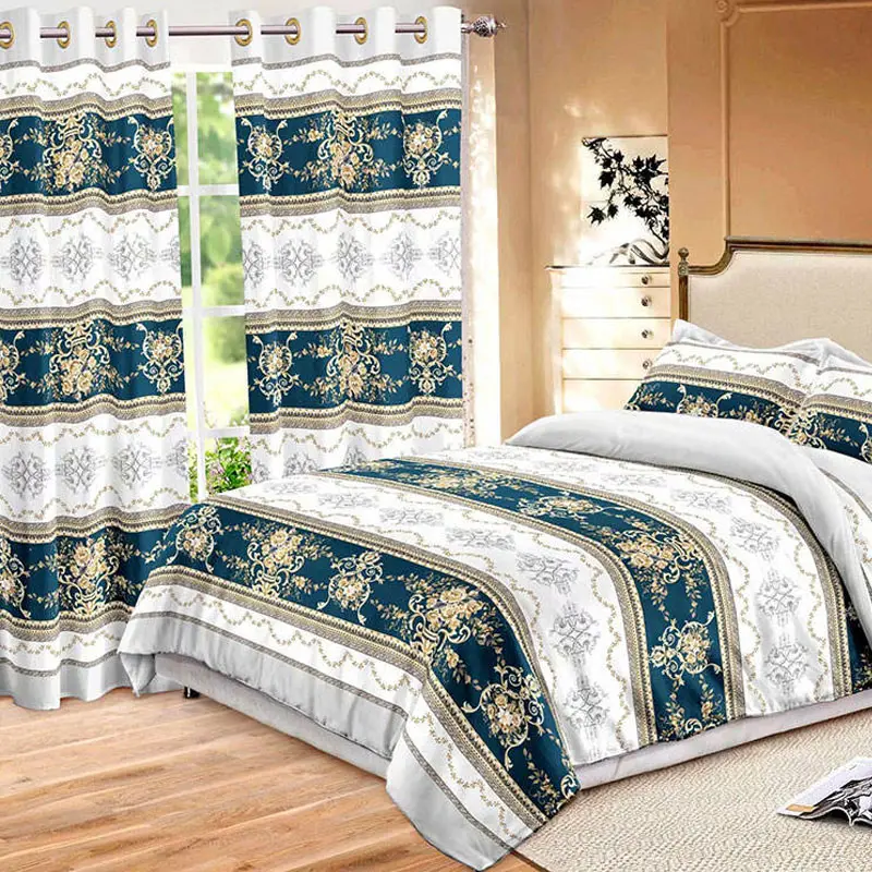 Xác minh Nhà cung cấp thiết kế mới rideau ET drap de MAISON bedsheet 3D in hoa rèm và bộ đồ giường đặt