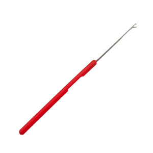 Micro Plastic Latch Crochet Hook Needle Red Color <strong>Handle</strong> For Braiding Hair Extension Weaving Dreadlocks Making Wig Sewing Tools - Product Image 1