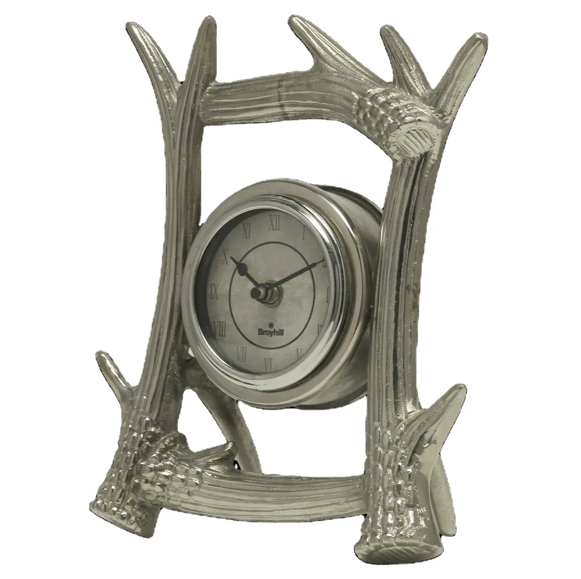 金属製時計テーブルトップファンシーデザインアナログアルミシルバープラットプレミアム品質時計