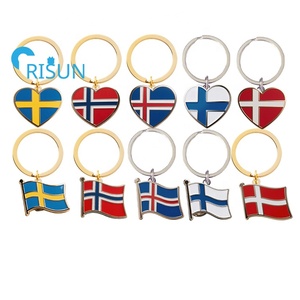 Nordic Countries Finland Sweden Norway Iceland Denmark Flag Enamel <strong>Key</strong> Ring Keyring Keychain Custom Northern Europe <strong>Key</strong> Chain - Product Image 6